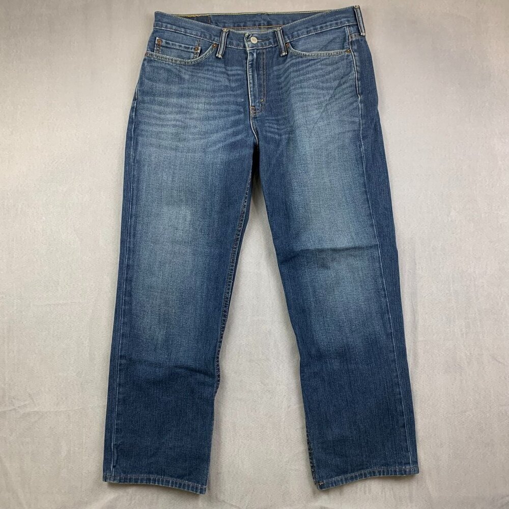 Levis Mens Pants 34 Blue Jeans 514 Straight Fit Medium Wash Strauss Denim 34x29
